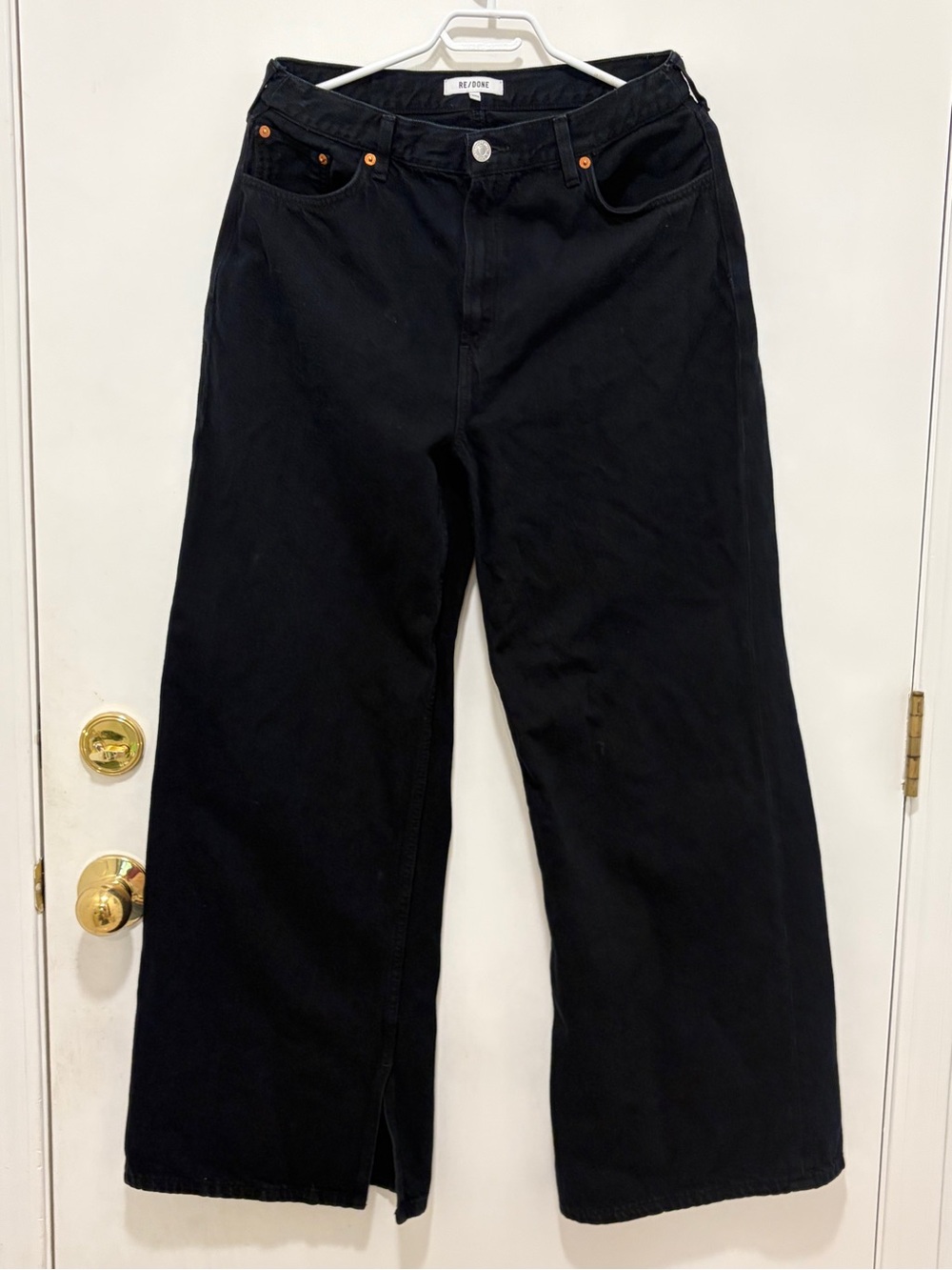 Re/Done Black Wide-Leg Jeans